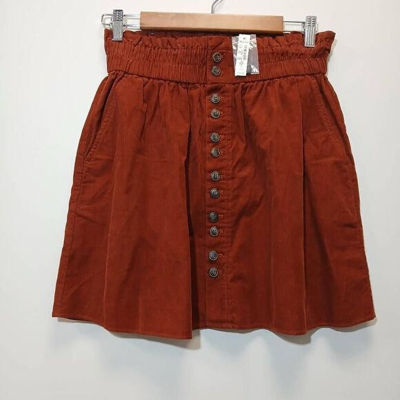 Madewell Dresses & Skirts - Madewell Womens Small corduroy mini skirt rust brown copper flare full
